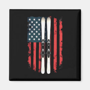 Imã American Flag Alpino Skiier 1