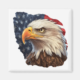 Imã American Flag Bald Eagle