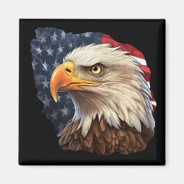 Imã American Flag Bald Eagle