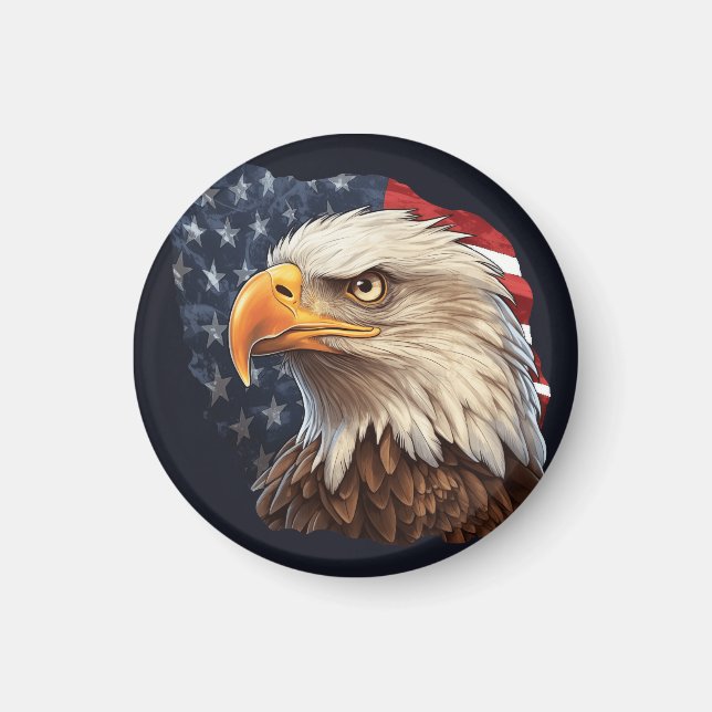 Imã American Flag Bald Eagle (Frente)