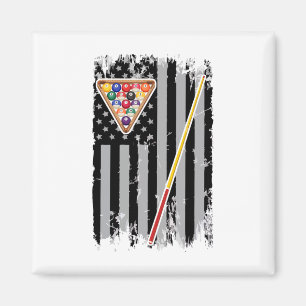 Imã American Flag Billiard Vintage Player Vintage