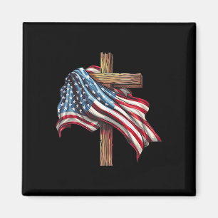 Imã American Flag Christian Cross Jesus 4 De Julho Pa