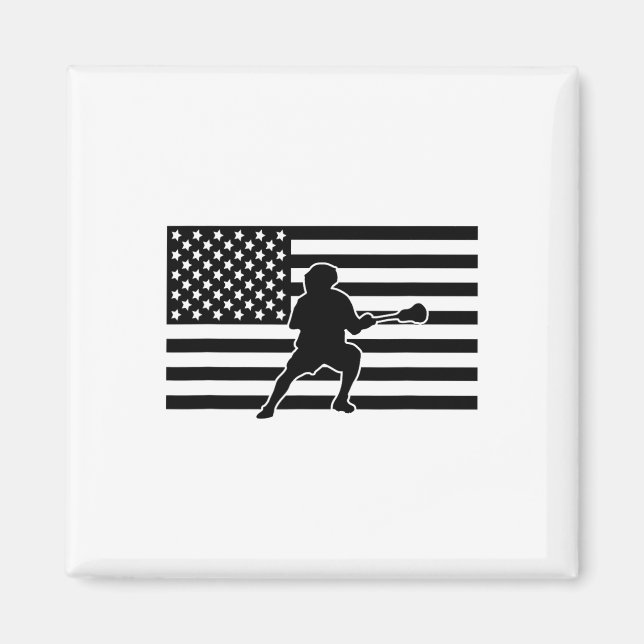 Imã American Flag Lacrosse Roupa - Lacrosse (Frente)