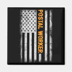 Imã American Flag Postal Worker Funny Quote Graphic Wo