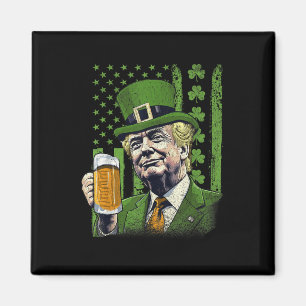Imã American Flag Shamrocks Irish Trump St Patricks Da