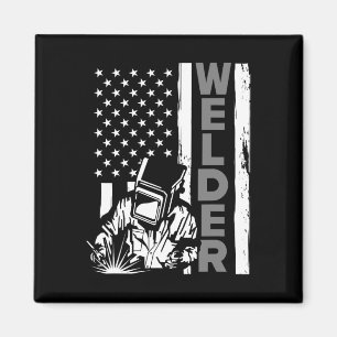 Imã American Flag Welder Funny Usa 4 De Julho Soldadur