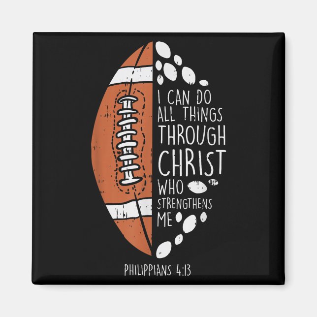 Imã American Football I Can Do Things Bible God Jesus  (Frente)