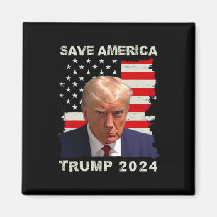 Imã American Free Trump Mug Shot 2024 American Flag