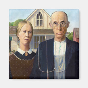 Imã American Gothic Classic Painting Grant Wood