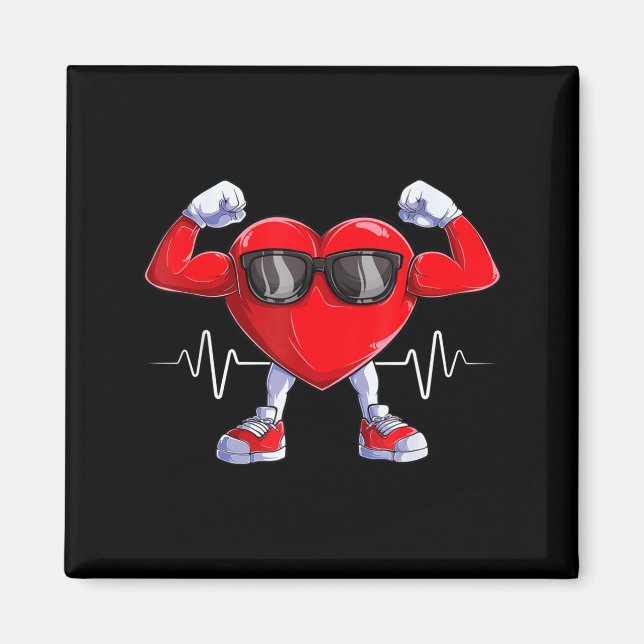 Imã American Heart Disease Awareness Heart Month Heart (Frente)