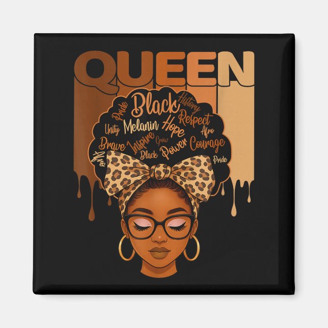 Imã American Melanin History Queen Black African Humor (Frente)
