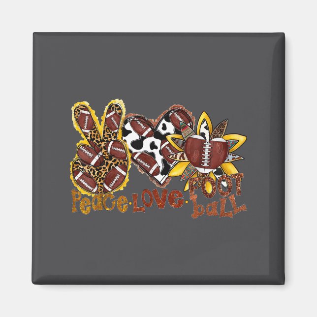 Imã American Peace Football Football Leopard Love Love (Frente)