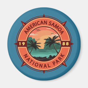 Imã American Samoa National Park Retro Compass Emblem