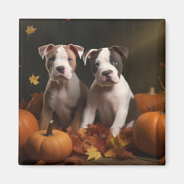 Imã American Staffordshire Puppy Autumn Delight (Frente)
