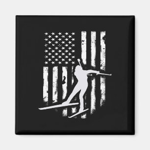 Imã American Usa Flag Nórdico Ski Legal Skier Gift Top