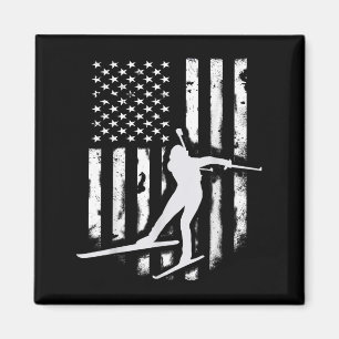 Imã American Usa Flag Nórdico Ski Legal Skier Gift Top