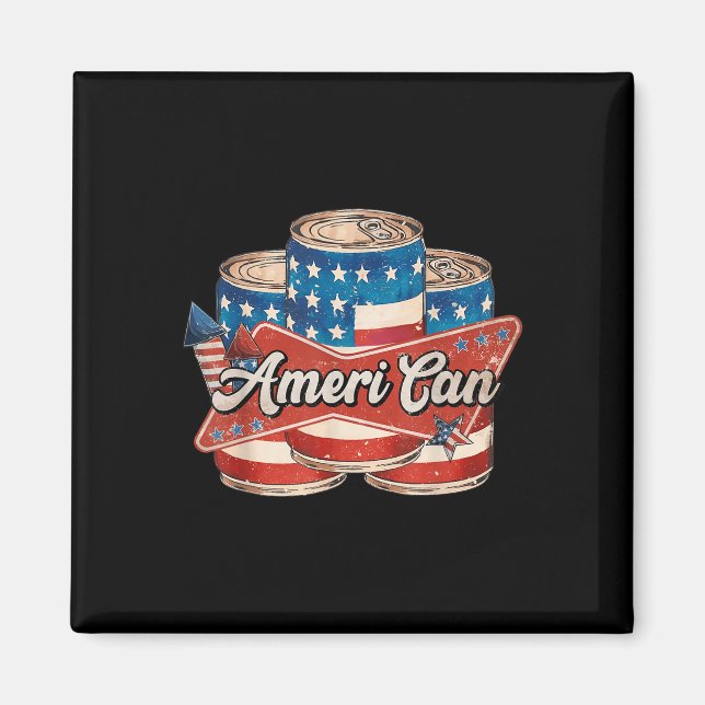 Imã Americano Ameri Can 4 de Julho Retro Usa Cerveja P (Frente)