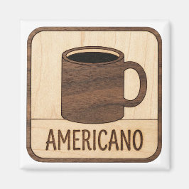 Imã Americano Coffee Wooden Sign
