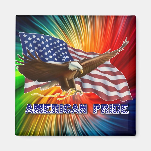 IMÃ AMERICANO PRIDE EAGLE E FLAG (Frente)