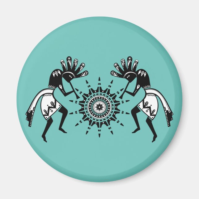 Imã Americanos nativos - Sun Dancing Kokopelli 1 (Frente)