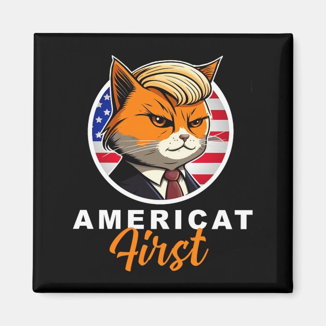 Imã Americat First Funny Patriot America Cats Presiden (Frente)