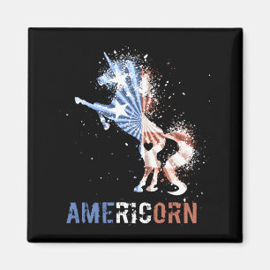 Imã Americorn bandeira americana unicórnio patriótico 