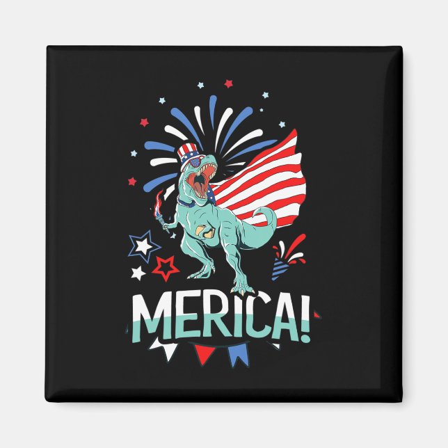 Imã Amerisauro Rex American Flag Independence Day (Frente)