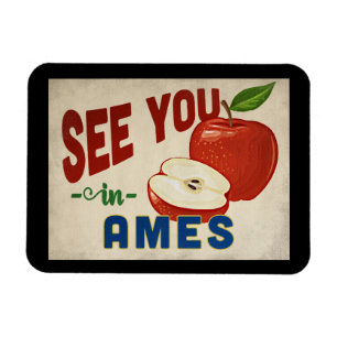 Ímã Ames Iowa Apple - Viagens vintage