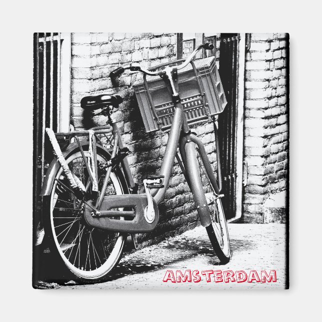 Imã Amesterdã - Bicicleta, Holanda (Imã de geladeira) (Frente)