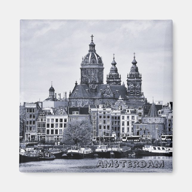 Imã Amesterdã, Holanda (Imã de geladeira) (Frente)