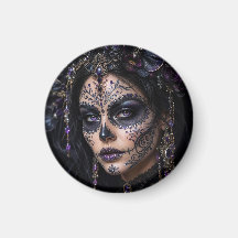 Amethyst Orchid Calavera – Gothic Sugar Skull