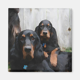 Imã Amigos do Gordon Setter Pintura em um ímã