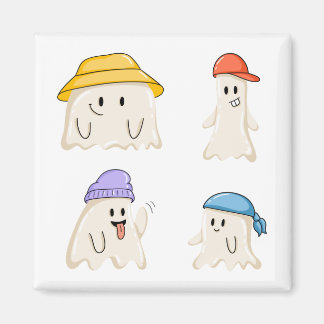 Imã Amigos Fantasmas Usando Chapéus Coloridos