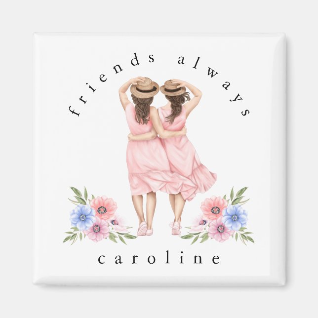 Imã Amigos Modernos Sempre Meninos Nome De Chapéus (Frente)