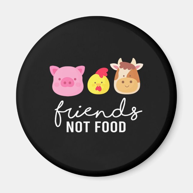Imã Amigos Não Comidas Vegans Vegans Direitos dos Anim (Frente)
