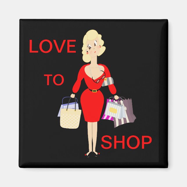 Imã Amo Comprar A Senhora Engraçada Comprando (Frente)