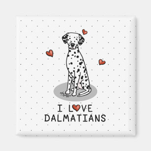Imã Amo Dalmatianos (preto 1) Corações Bonitos