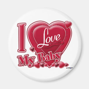 Imã Amo Meu Bebê vermelho - coração
