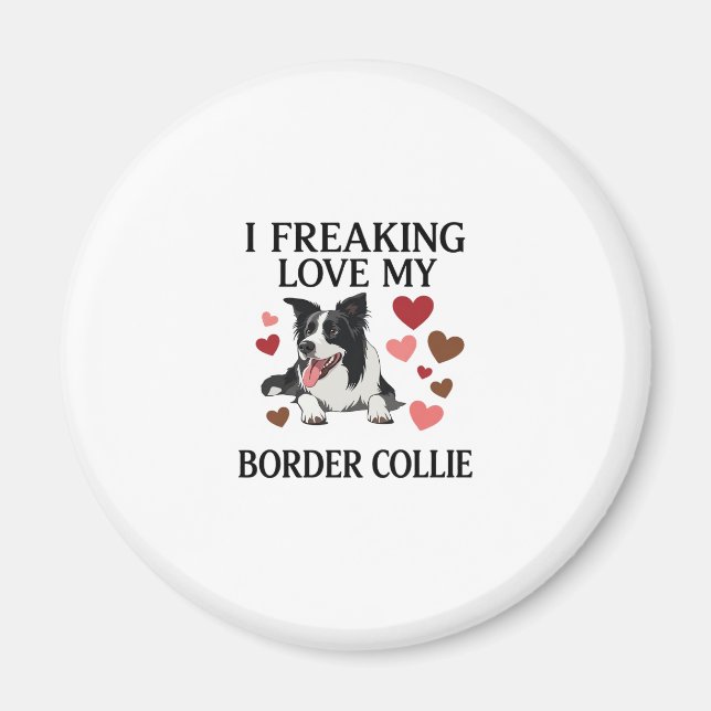 Imã Amo Muito Border Collie Corações_1 (Frente)