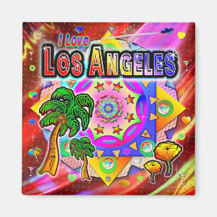 Imã Amo o Magnet dos Amigos Tropicais de Los Angeles