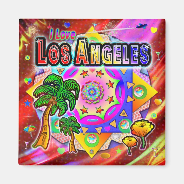 Imã Amo o Magnet dos Amigos Tropicais de Los Angeles (Frente)