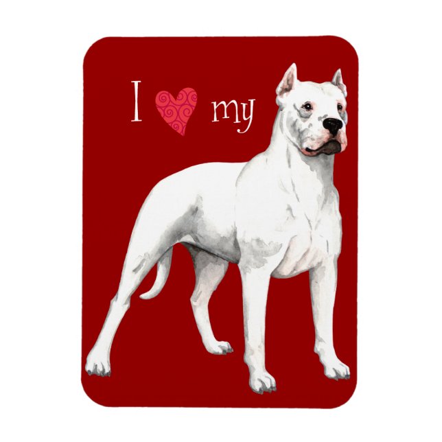Ímã Amo o meu Dogo Argentino (Vertical)