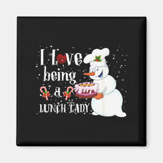 Imã Amo Ser Uma Senhora do Almoço Boneco de Neve Natal