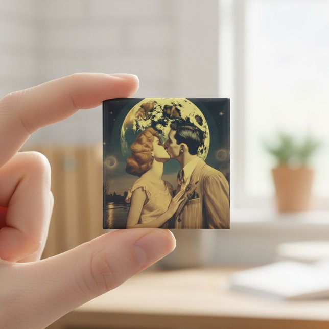 Imã Amo-te à lua, poster de viagens personalizável (Criador carregado)