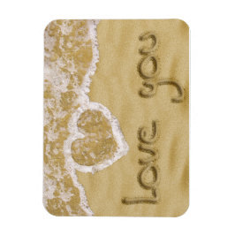 Ímã "Amo-te" Coração escrito em Areia