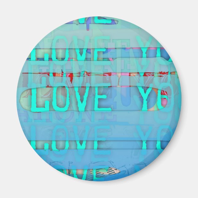 Imã Amo-te no Magnet azul (Frente)