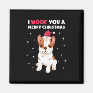 Imã Amo Um Feliz Cachorro Francês De Natal