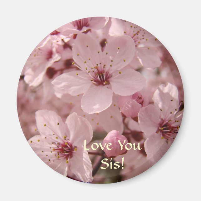 Imã Amo Você Irmã! Ímãs presentes Flores Rosas (Frente)