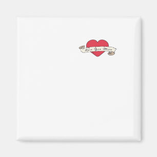 Imã Amo Você Mais Design de Vibe Vintage Heart 