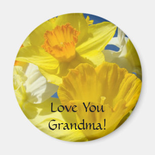Imã Amo Você Vovó! ímãs Amarelo Flores Narciso